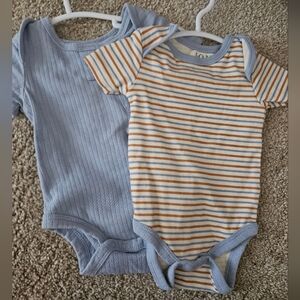 Striped and Solid Bodysuit Set